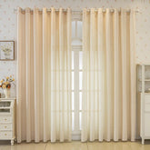 Paige Cream Embossed Geometric Custom Sheer Curtain